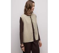 Kurzweste STREET ONE, Damen, Gr. 38, cotton beige meliert, Stoff, 30% Polyester, 29% Polyacryl, 21% Viskose, 20% Nylon, unifarben, normal normal, Rundhals, Westen (97551758-38) cotton beige meliert