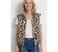 Kurzweste STREET ONE, Damen, Gr. 42, beige (vanilla sand), Feinstrick;Stoff, 65% Viskose, 35% Nylon, unifarben, normal normal, hoch geschlossener Ausschnitt, Westen, mit Stehkragen (43520350-42) vanil