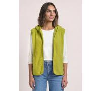 Kurzweste STREET ONE, Damen, Gr. 42, grün (apple lime), Stoff, 100% Polyester, unifarben, comfort fit normal, ohne Ausschnitt, Westen, mit Kapuze (67410234-42) apple lime