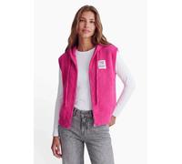 Kurzweste STREET ONE STUDIO, Damen, Gr. 38, ruby raspberry, Stoff, 60% Polyester, 40% Baumwolle, unifarben, normal normal, ohne Ausschnitt, Westen, mit Kapuze, Topseller (85869431-38) ruby raspberry