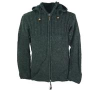 Kuschelige gefütterte Strickjacke aus Schafwolle, Unisex, Modell 1, XL