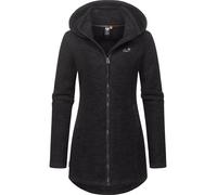 Kuschelige lange Strickjacke mit Kapuze "Leysha Melange" Black 5XL