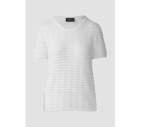 Kuscheliger Kurzarm-Pullover mit Wellenstrickmuster und Pailletten 32 creme 2171478.02X2.32