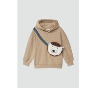 Kuscheliger Oversize Hoodie mit aufgesetzter Reißverschlusstasche 116/122 braun 2173446.8433.116_122