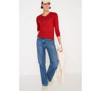 Strickpullover CECIL, Damen, Gr. L (42), fiery rot, Feinstrick, 50% Viskose, 28% Polyester, 22% Nylon, unifarben, comfort fit normal, V-Ausschnitt, Bündchen, Pullover Strickpullover, mit Materialmix (