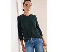 Strickpullover CECIL, Damen, Gr. M (40), ink grün, Web, 37% Baumwolle, 34% Polyacryl, 26% Polyester, 3% Elasthan, unifarben, normal normal, Rundhals, Strickbündchen, Pullover Strickpullover, aus Feins