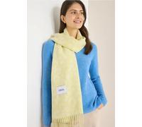 Schal CECIL, Damen, Gr. onesize, iced gelb, Stoff, 65% Polyester, 35% Viskose, Modetücher Schal, mit Fransen am Saum (61427949-0) iced gelb