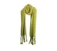 Kuscheliger Schal mit Fransen - einfarbiger Modeschal für Damen, 50 x200 cm Hellgrün