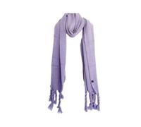 Kuscheliger Schal mit Fransen - einfarbiger Modeschal für Damen, 50 x200 cm Lila