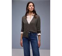 Street One Cardigan Damen Gr. 36 V-Ausschnitt rustic braun meliert 37% Baumwolle