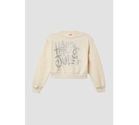 Kuscheliges Crop-Sweatshirt im Oversize Shape mit schimmerndem Print 170/176 Beige 2171824.0406.170_176