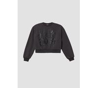 Kuscheliges Crop-Sweatshirt im Oversize Shape mit schimmerndem Print 170/176 grau 2171824.9866.170_176