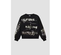 Kuscheliges Oversize Sweatshirt mit Folienprint 158/164 schwarz 2173428.9999.158_164