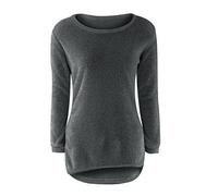 Kuschelpullover Damen Flauschig Teddy-Fleece Winterpullover Kuschel Pullover Damen Ohne Kapuze Fleecepullover Winter Warm Kaschmir-Pullover Langarm Elegant Longpullover Teenager MäDchen Winterpulli