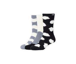 Kuschelsocken CAMANO "warm & cozy", Damen, Gr. 39-42, schwarz-weiß (schwarz), Elasthan, Polyester, mehrfarbig, unifarben, elastisch, Socken, gestreift, gemustert, weich, wärmend (69314939-39) schwarz