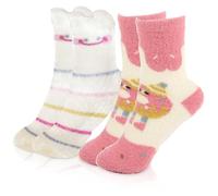 Kuschelsocken Damen Süße Rosa Socken Damen Stoppersocken 2 Paar Warme Flauschige Socken Bettsocken Dicke Wintersocken Haussocken Lustige Personalisierte Weihnachten Geschenke für Frauen Mädchen