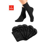 Kuschelsocken LAVANA, Damen, Gr. 35-38, schwarz (5x schwarz), Obermaterial: 92% Polyester, 6% Polyamid, 2% Elasthan, unifarben, elastisch, Socken, ideal als Bettsocken (65683657-35) 5x schwarz