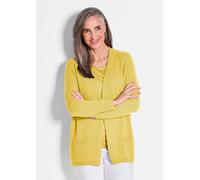 Kuschelweiche Kaschmir-Strickjacke gelb 42