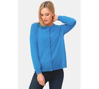 Kuschelweiche Kaschmir-Strickjacke mit Rundhals blau 52