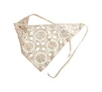 Kustimantu Haarband für Damen, Boho-Strandtuch, elastisch, rutschfest, mit gehäkelten, Gänseblümchen, für Yoga, Festival, Zöpfe, Stil