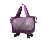 Kustimantu Sporttasche mit Rollen, persönlicher Trolley | wasserdichte Reisetasche mit ausziehbarem Fach und 360-Grad-Drehrädern für Geschäftsreisen, violett, Se référer au descriptif, Siehe