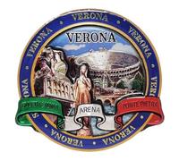 KUSTOM ART Kühlschrankmagnet Italien Verona Brücke Stein Giulietta und Romeo Magnet 3D Hochglanz Effekt aus Holz Souvenir Sammlerstück 9 x 8 cm LV/2