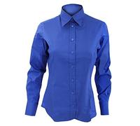 KUSTOM KIT Corporate Oxford Bluse, Langarm (26UK/52DE) (Königsblau)