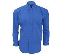 KUSTOM KIT Corporate Oxford Herren Hemd, Langarm (17 Zoll) (Royalblau)