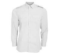 Kustom Kit Herren Pilot L/S Businesshemd, weiß, 42