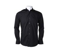 Kustom Kit - Men´s Tailored Fit Business Poplin Shirt Long Sleeve Black - Gr. - 39/40 (M/15H)
