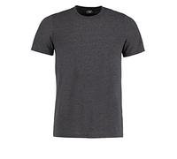 KUSTOM KIT Mode Passen Kurz Ärmel Beiläufig T-Shirt Superwash 60 Grad C Polo - Dunkelgrauer Mergel (S)