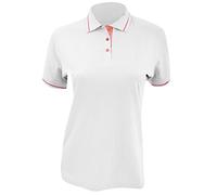 KUSTOM KIT St. Mellion Damen Poloshirt, Kurzarm (38) (WeiÃŸ/Rot)