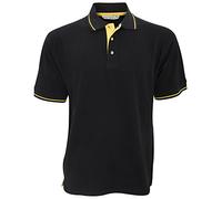 KUSTOM KIT St.Mellion Herren Polo-Shirt, Kurzarm (2XL) (Schwarz/Gelb)