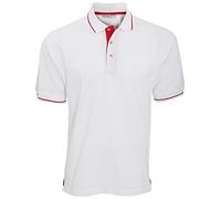 KUSTOM KIT St.Mellion Herren Polo-Shirt, Kurzarm (2XL) (WeiÃŸ/Hellrot)