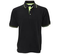 KUSTOM KIT St.Mellion Herren Polo-Shirt, Kurzarm (M) (Schwarz/Limonengrün)