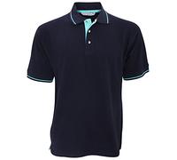 KUSTOM KIT St.Mellion Herren Polo-Shirt, Kurzarm (S) (Marineblau/Hellblau)
