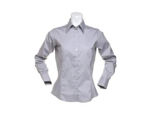 Kustom Kit - Women´s Tailored Fit Corporate Oxford Shirt Long Sleeve Silver Grey (Solid) - Gr. - 22