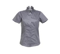 Kustom Kit - Women´s Tailored Fit Corporate Oxford Shirt Short Sleeve Charcoal - Gr. - 34 (XS/8)