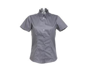 Kustom Kit - Women´s Tailored Fit Corporate Oxford Shirt Short Sleeve Charcoal - Gr. - 36 (S/10)