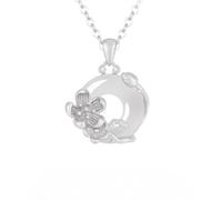 KUUFUUT Silberne Anhängerkette für Damen, 925Er Sterlingsilber Geburtstagskette mit Anhänger In Form Von Zwölf Blumengöttinnen für Ehefrau, Mutter, Freundin, Tochter, Freundin - Geschenkbox, Januar-P