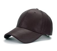 Kuyou Unisex Klassische PU Leder Baseball Cap Sports Outdoor Basecap Kappe (Kaffee)