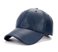 Kuyou Unisex Klassische PU Leder Baseball Cap Sports Outdoor Basecap Kappe (Navy)