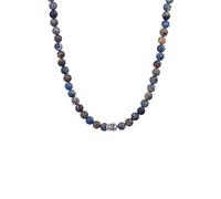 KUZZOI Achat Blau Totenkopf Bead 925 Sterling Silver 45 Herren