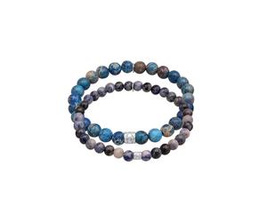 KUZZOI Achat Edelstein Perlen Bead 925 Silber 19 Herren