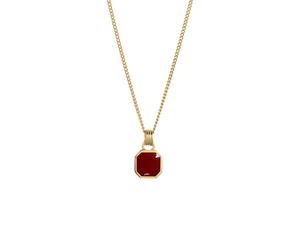 KUZZOI Anhänger Emaille Rot 925 Sterling Silber goldfarben Herren