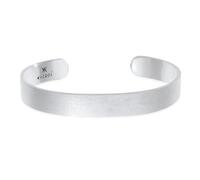 Kuzzoi Armbänder - Armband Herren Armreif Offen Matt Breit Basic 925 - Gr. 19 CM - in Silber - für Damen