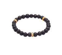 KUZZOÍ Armband Herren Lava Schwarz Vintage 925 Silber Oxidiert, gold Gold