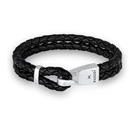 Kuzzoi Armband »Herren Leder Haken-Verschluß Maritim 925 Silber«
