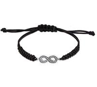 Kuzzoi Armband Herren mit Infinity Symbol (Höhe 20mm) oxidiert, Textilarmband, Armschmuck aus Nylon, Unendlichkeit aus 925 Silber, Länge 19cm bis 21cm, verstellbar, 0206321719