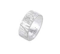 KUZZOI Bandring Breit Struktur Gehämmert 925 Silber 64 Herren